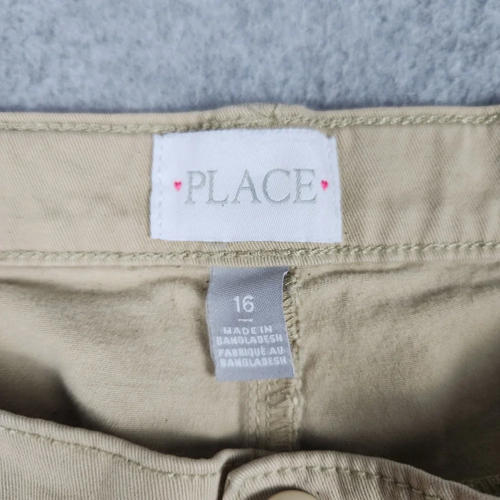 The Children's Place Chino Pants Kids 16 Tan Cotton Stretch Slash Pocket Outdoor